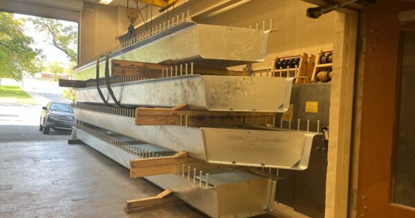 Skewed press brake steel tub Girders