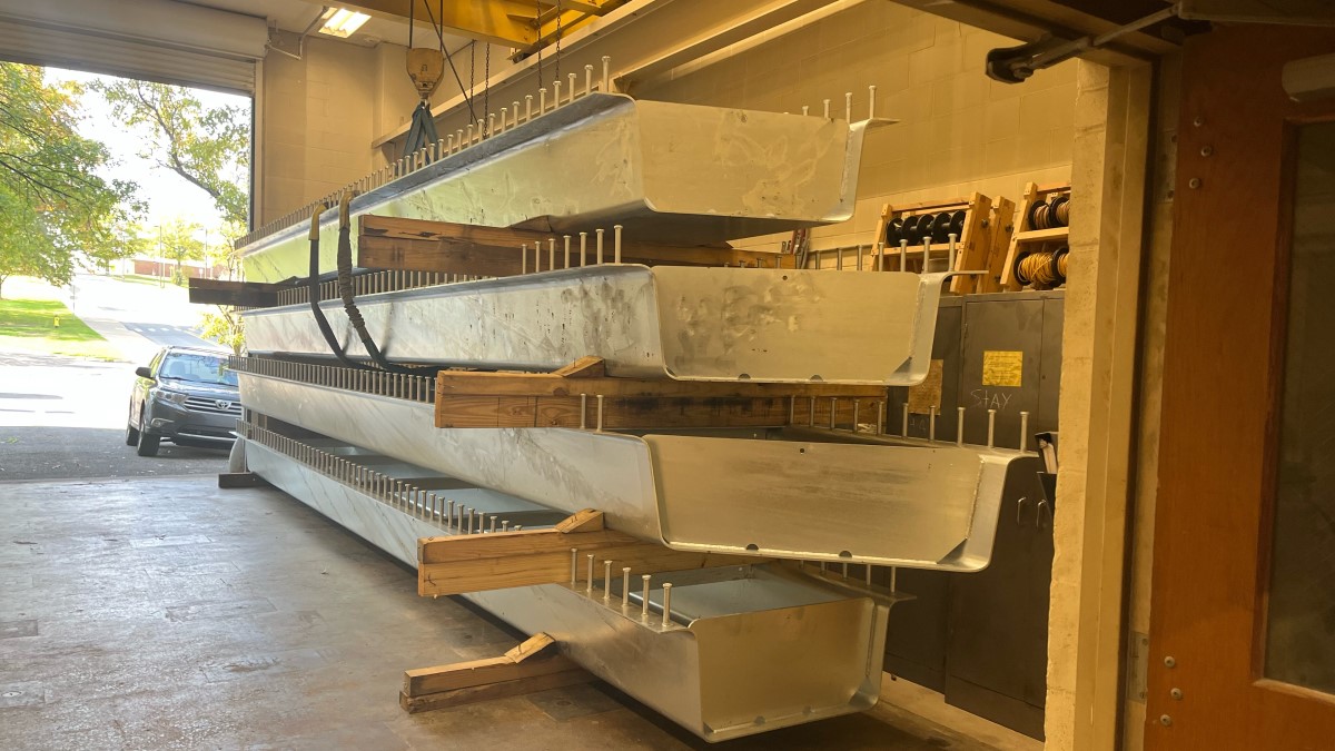Skewed press brake steel tub Girders