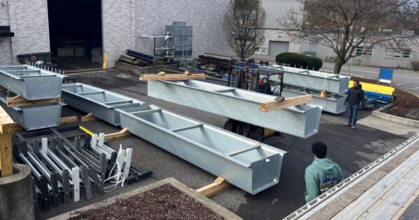 Steel press brake tub girders testing research