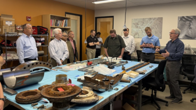 WAG members toured WJE’s 70,000-square-foot Janney Technical Center in Northbrook, Illinois, gaining firsthand exposure to advanced structural testing and materials science capabilities supporting steel research and engineering applications.