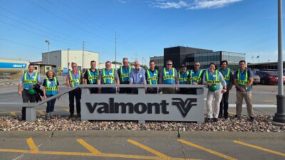 SSSBA members tour the Valmont Galvanizing facility in Valley, Nebraska, learning about hot-dip galvanizing operations and corrosion protection for steel bridges and infrastructure.